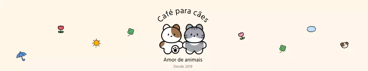 Promova o seu café para animais de estimação com ilustrações de animais engraçados