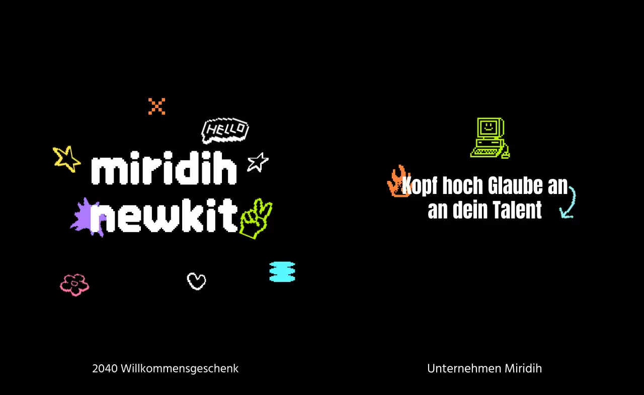 Willkommenspaket mit angesagtem Pixel-Art-Konzept