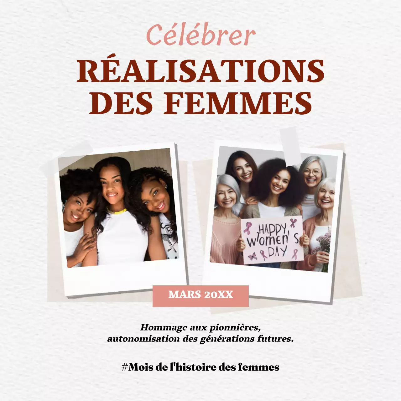 Campagne du Mois de l'histoire des femmes de White Vintage Scrapbook