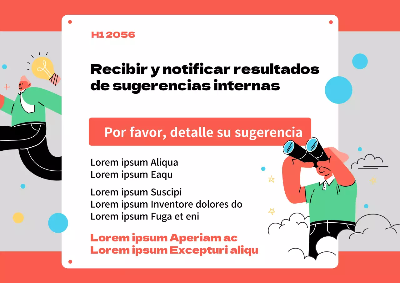 Guía de resultados del buzón interno de sugerencias naranja