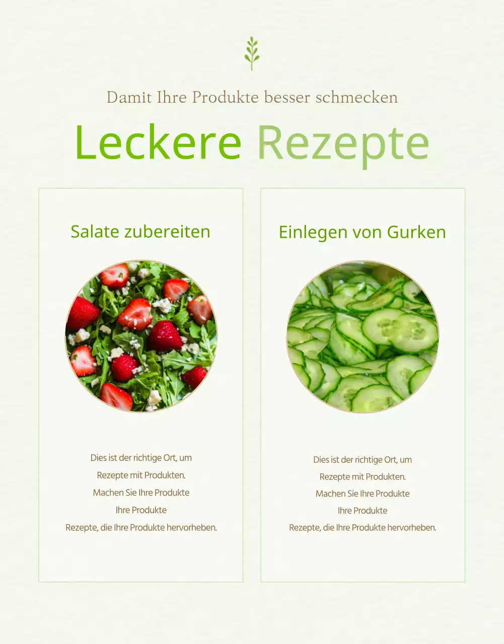 Erläuterung der leuchtend grünen und gelben Produkte, die zum Verkauf stehen