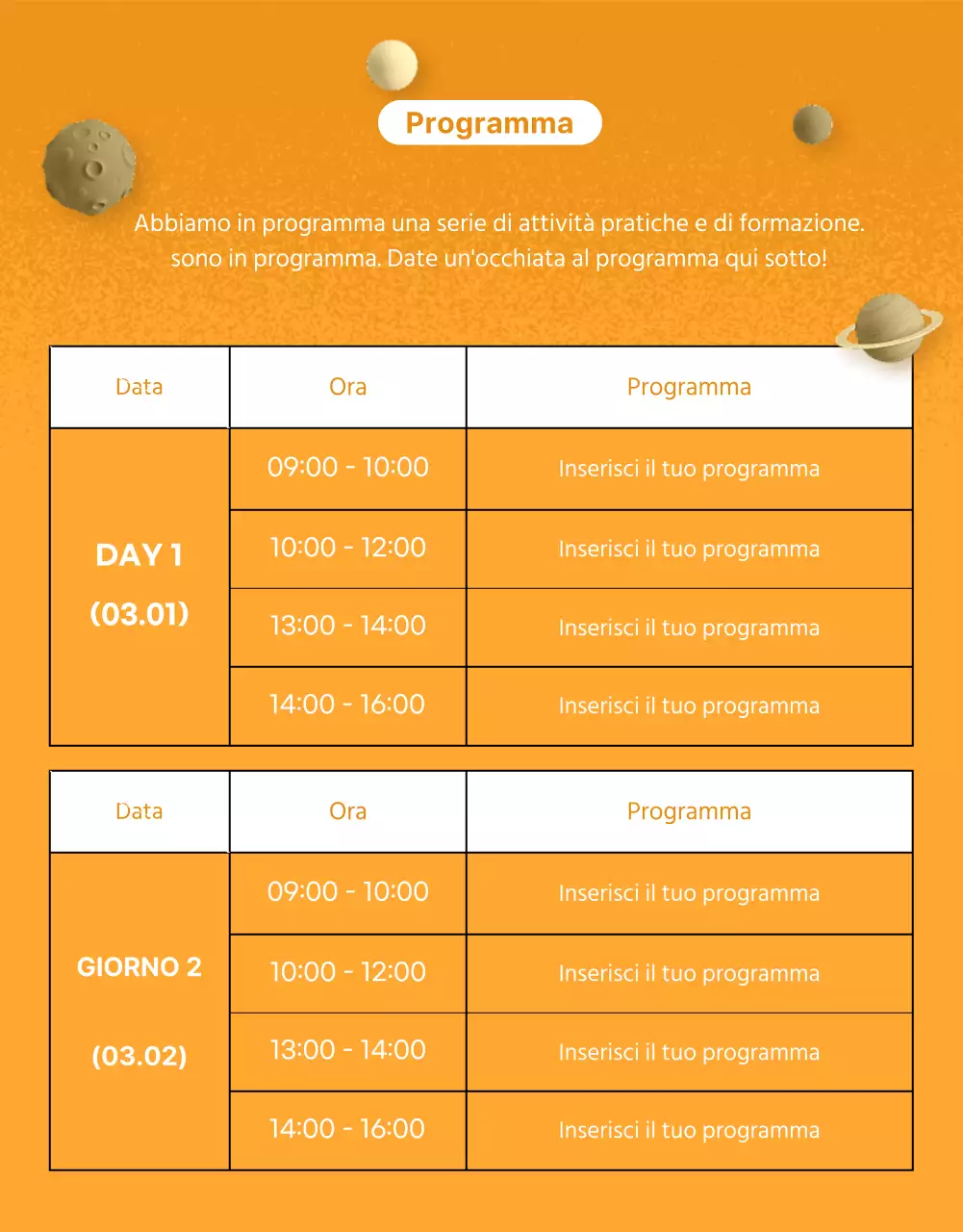 Promuovete una fiera della carriera ispirata alla fantascienza blu e arancione.