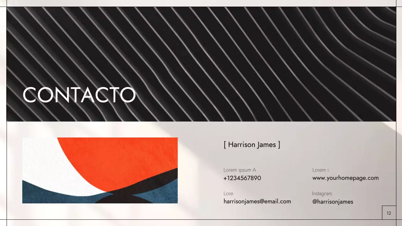 Portafolio de fotografía moderna en negro y naranja