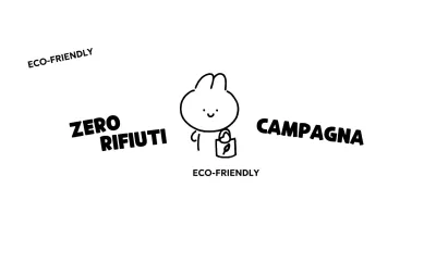 Campagna Rifiuti Zero con simpatiche illustrazioni di coniglietti disegnati a mano