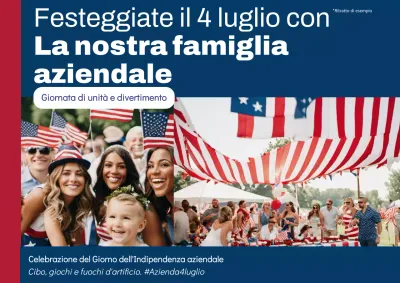 Avviso di evento semplice del 4 luglio in stile navy e rosso