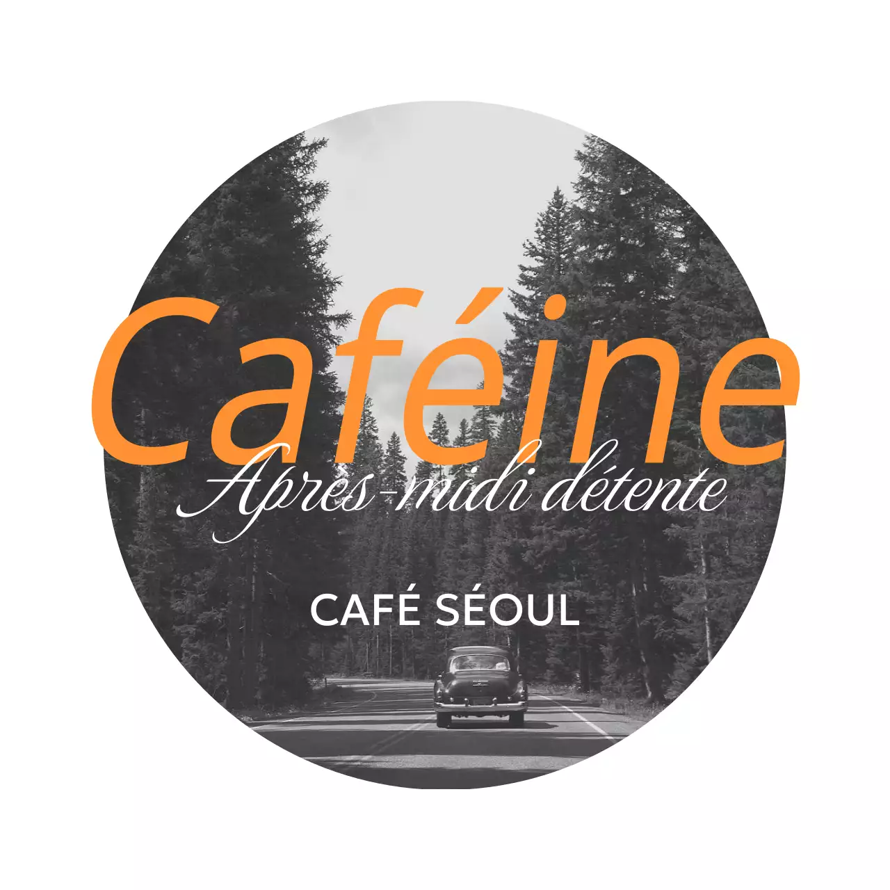 Cadre circulaire noir et orange vintage goods