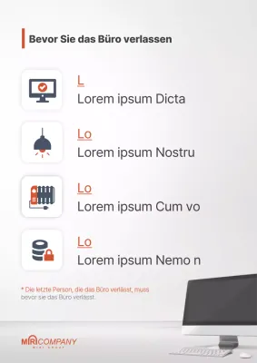 Eine einfache rot-weiße Checkliste vor der Arbeit
