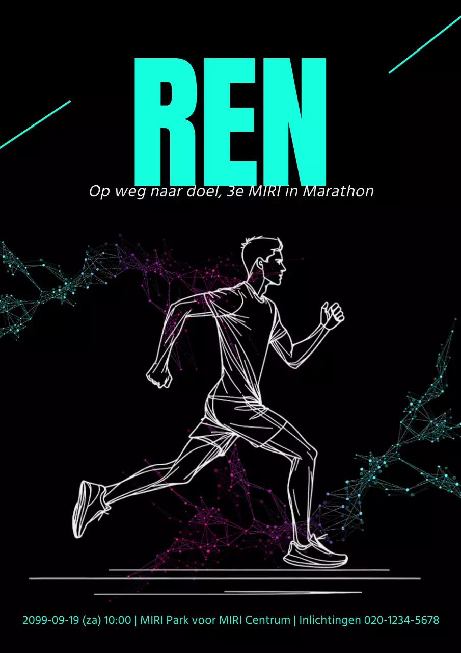 Promoot een eenvoudige interne marathon in zwart en mint