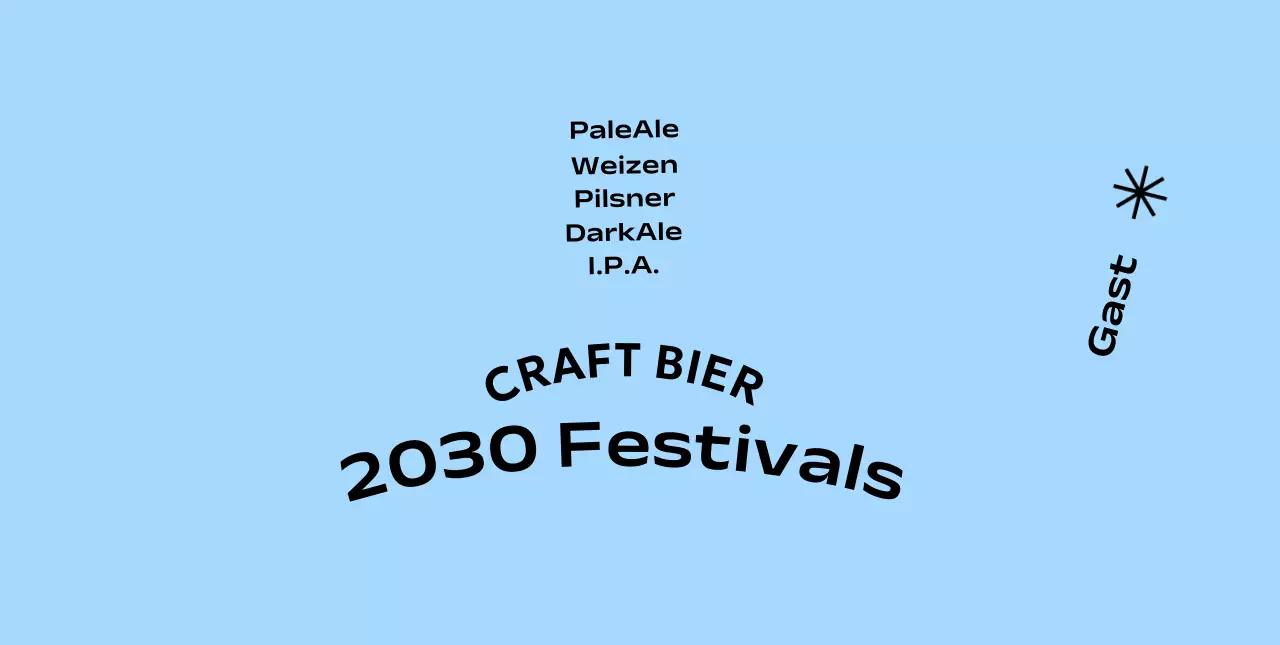 Ein einfaches Konzept für ein Craft Beer Festival mit monochromem Hintergrund und gotischer Schrift
