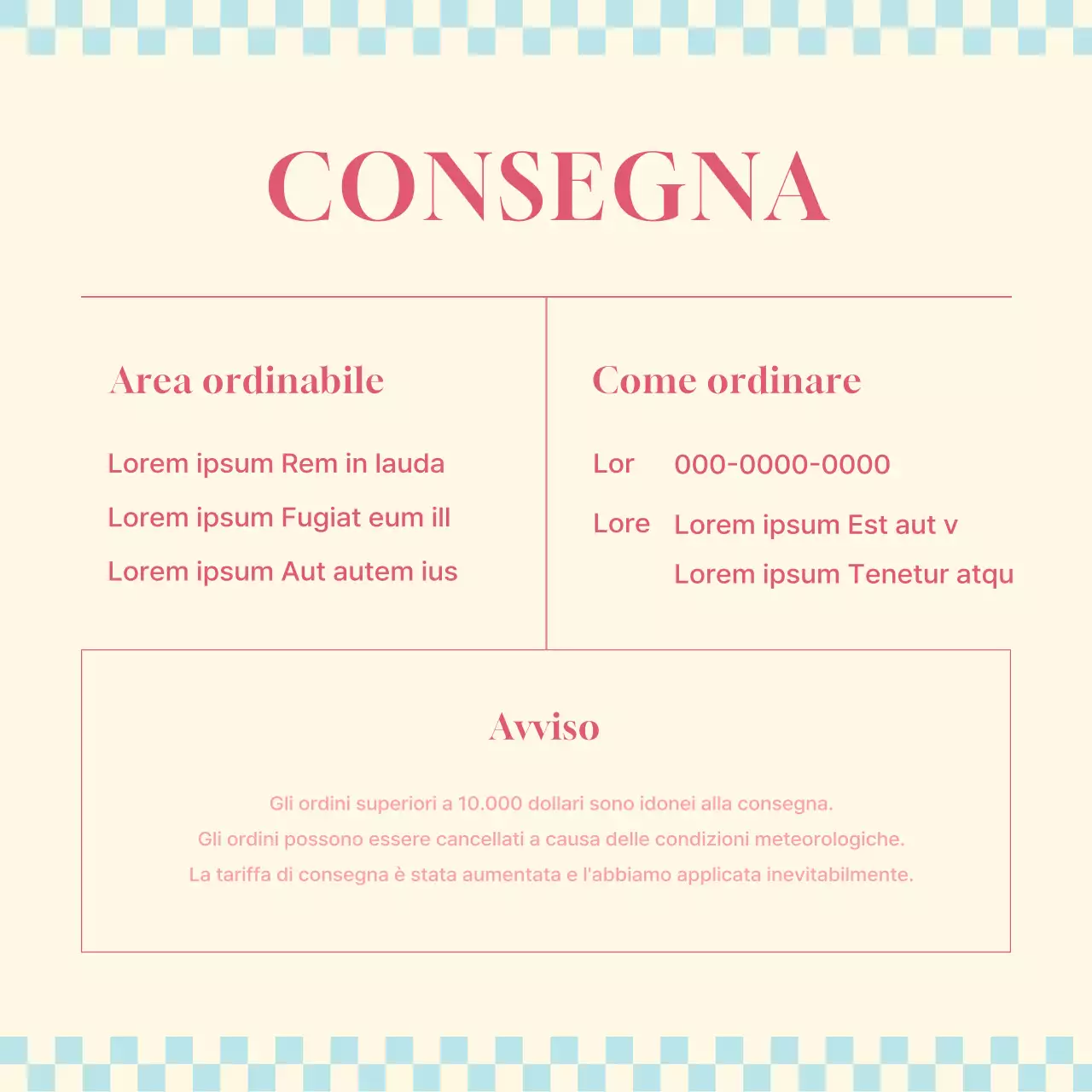 Promuovete un semplice menu di primavera di un caffè in rosa