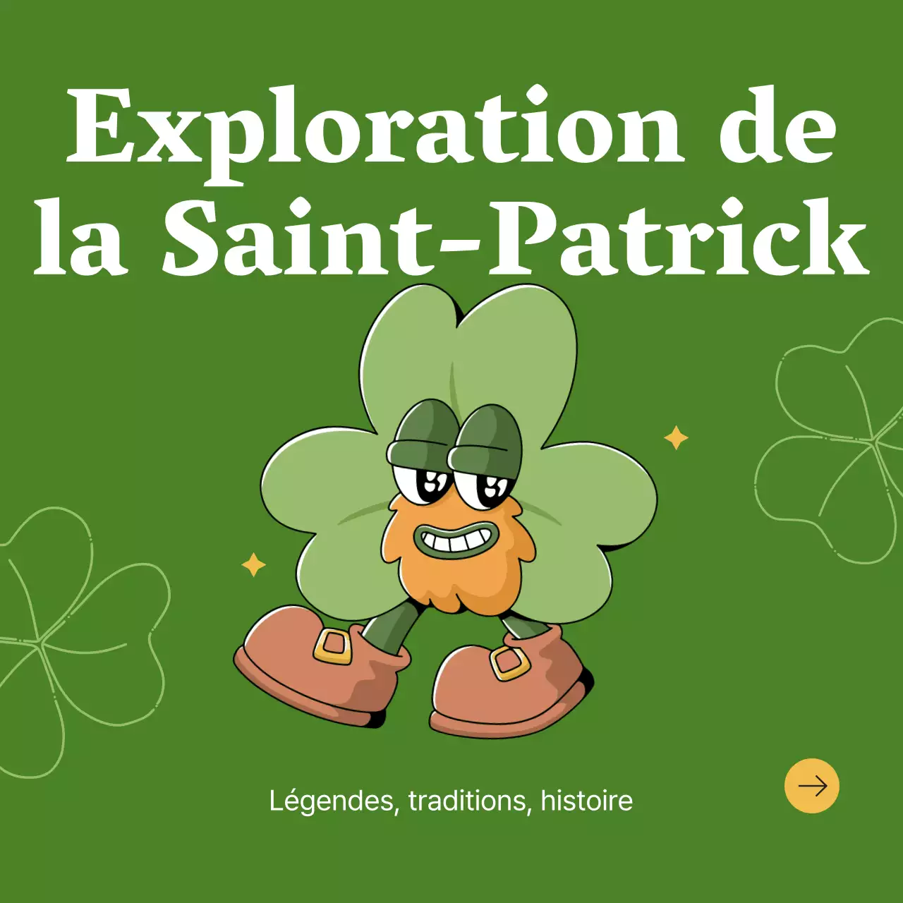Publicité pour l'histoire simple de la Saint-Patrick en vert et en beige
