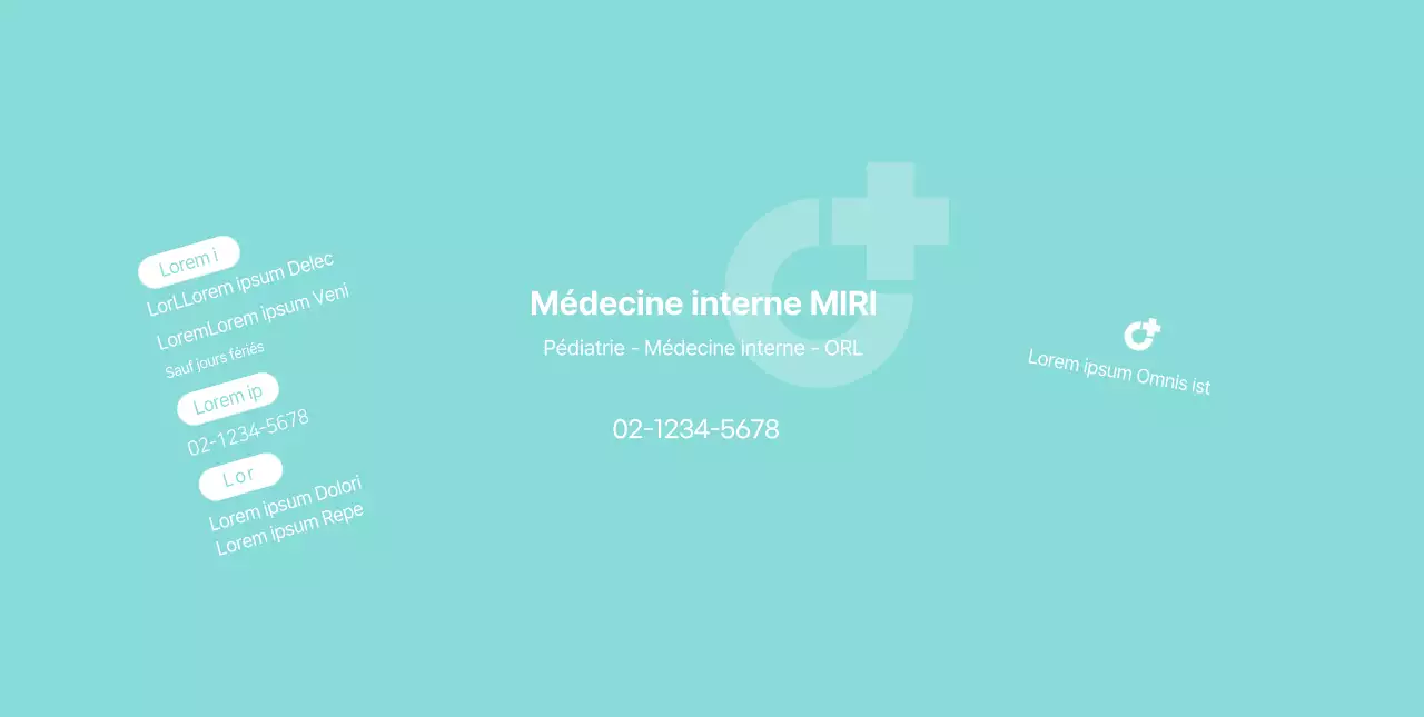 Promotionnel avec le logo de l'hôpital en blanc et menthe