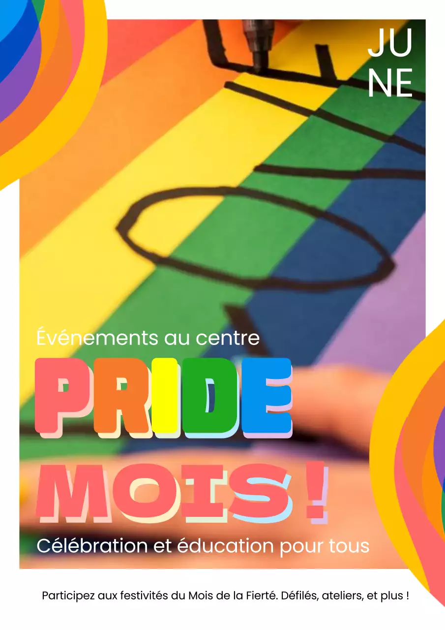 Campagne éducative du Mois des fiertés arc-en-ciel et blanc branché