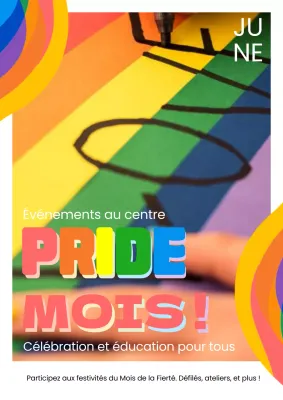 Campagne éducative du Mois des fiertés arc-en-ciel et blanc branché