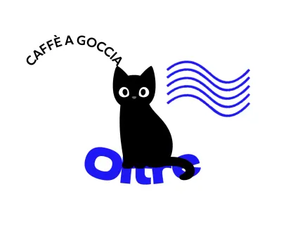 Merchandising da bar con simpatici gatti e testo e onde blu