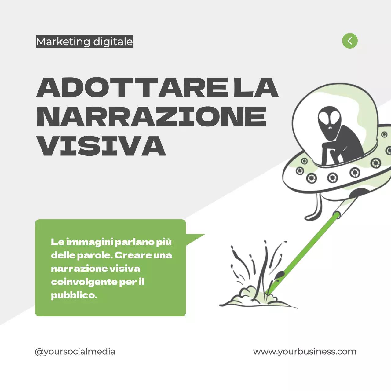 Grigio e verde Guida al marketing digitale moderno Guida ai suggerimenti