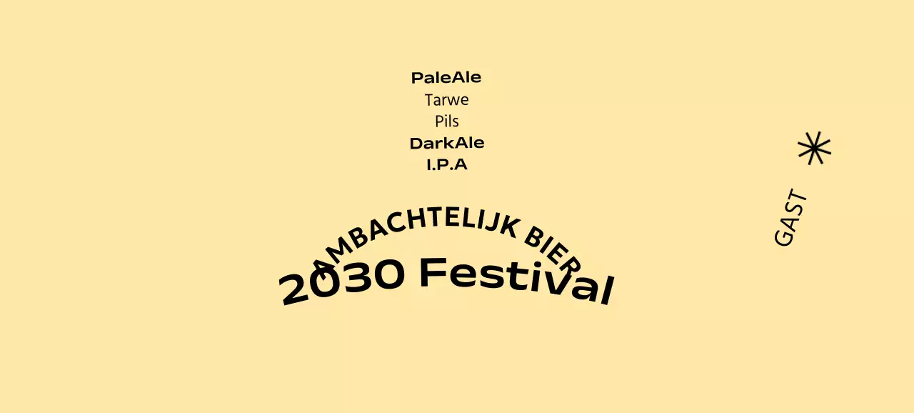 Een eenvoudig concept ambachtelijk bierfestival met een monochrome achtergrond en gotisch lettertype