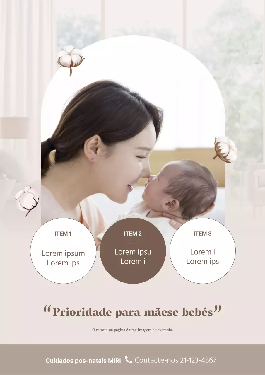 Anúncio de casa de maternidade luxuosa em bege e castanho