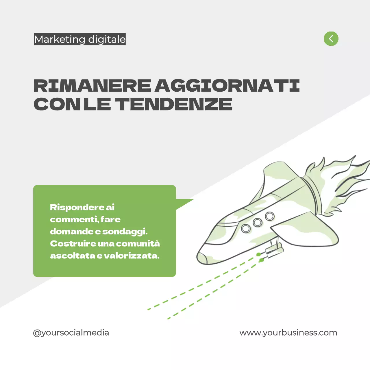 Grigio e verde Guida al marketing digitale moderno Guida ai suggerimenti