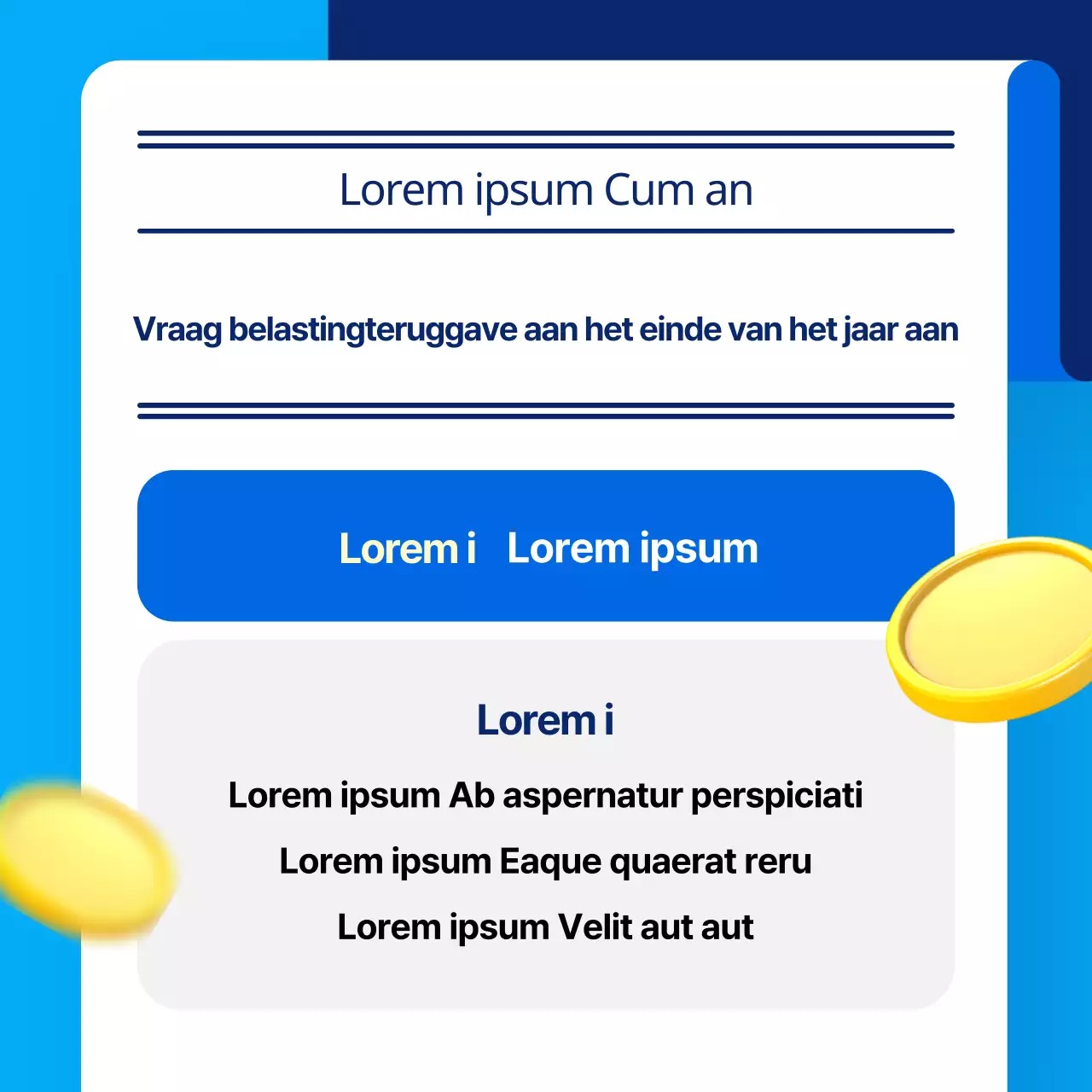 Eenvoudige informatie over belastingschema's in blauw en geel