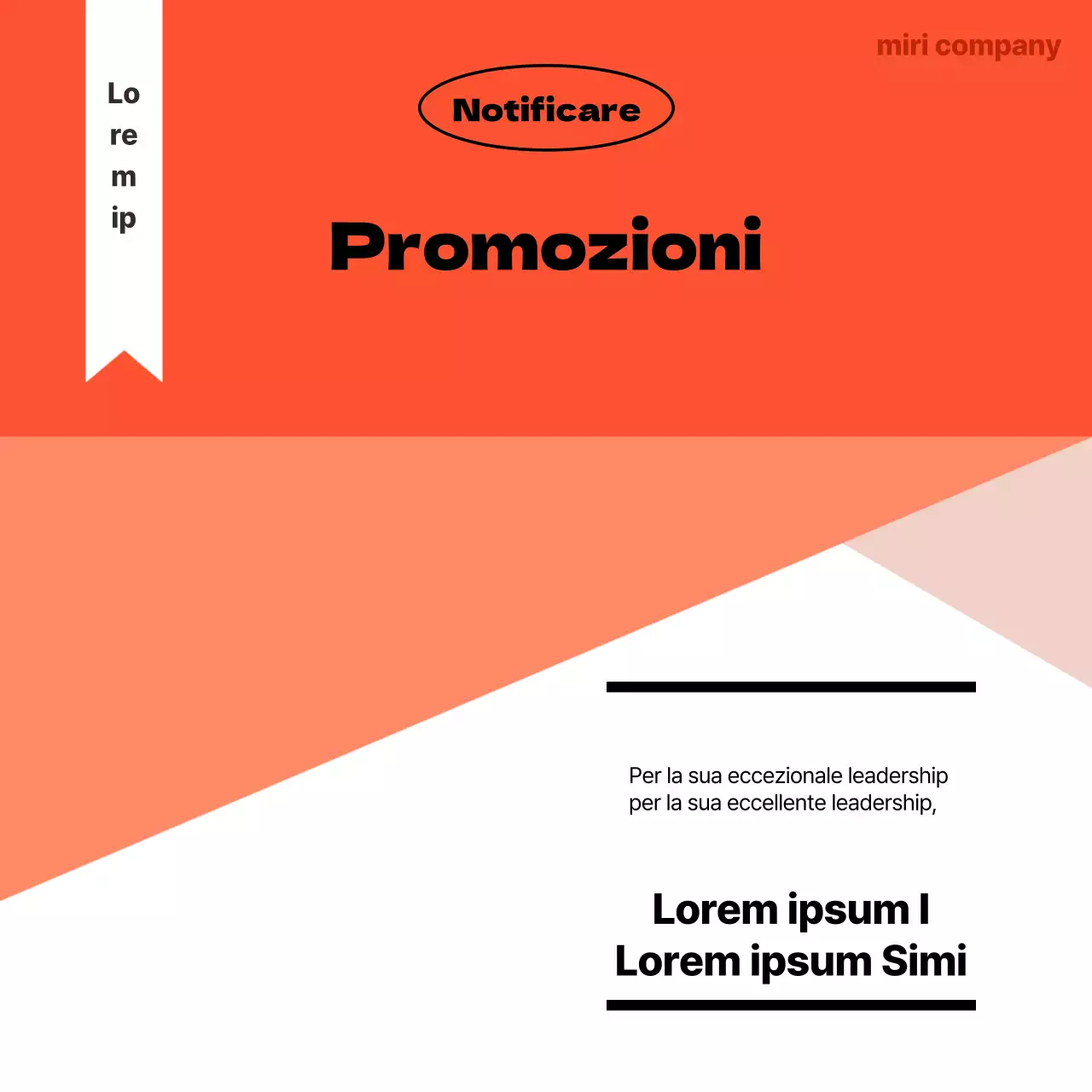 Una semplice guida arancione e nera per gli annunci interni alle risorse umane