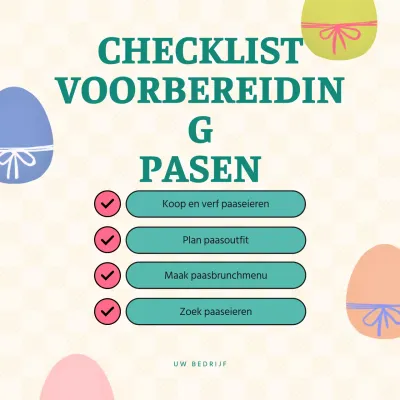 Beige Minimale Paasvoorbereiding Checklist Publiciteit
