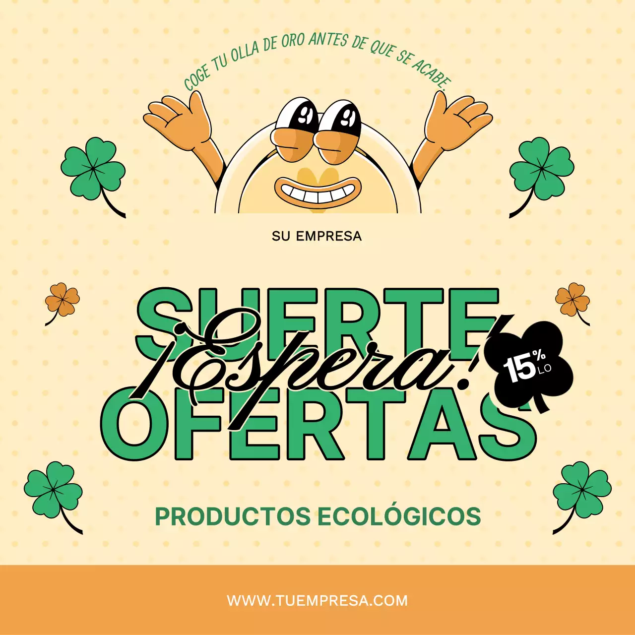 Amarillo y Verde Negrita St. Patrick Lucky Deals Publicidad