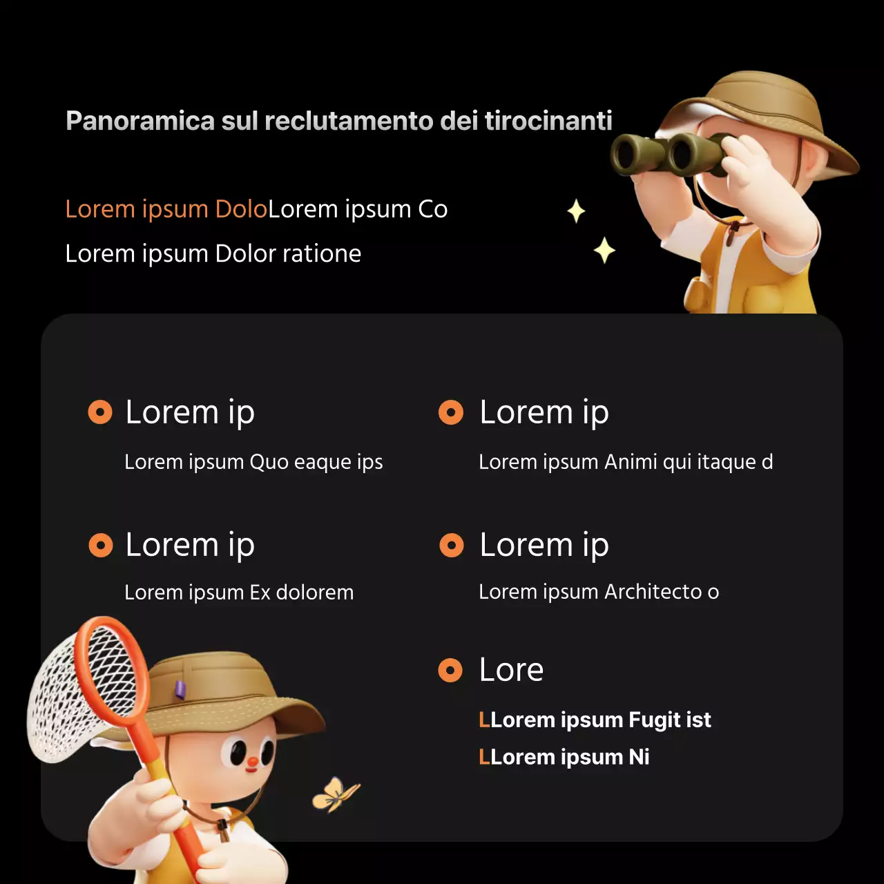 Promuovere il reclutamento in nero e arancione