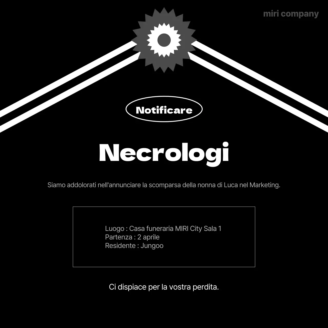 Una semplice guida arancione e nera per gli annunci interni alle risorse umane