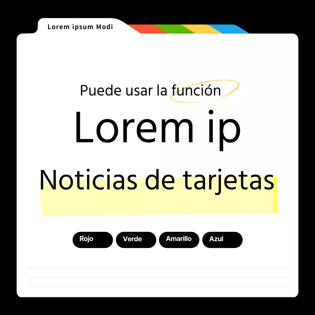 Una sencilla y colorida portada para redes sociales con colores negro y arco iris