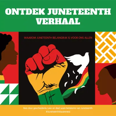 Groen en geel vet Juneteenth bewustwordingsbericht