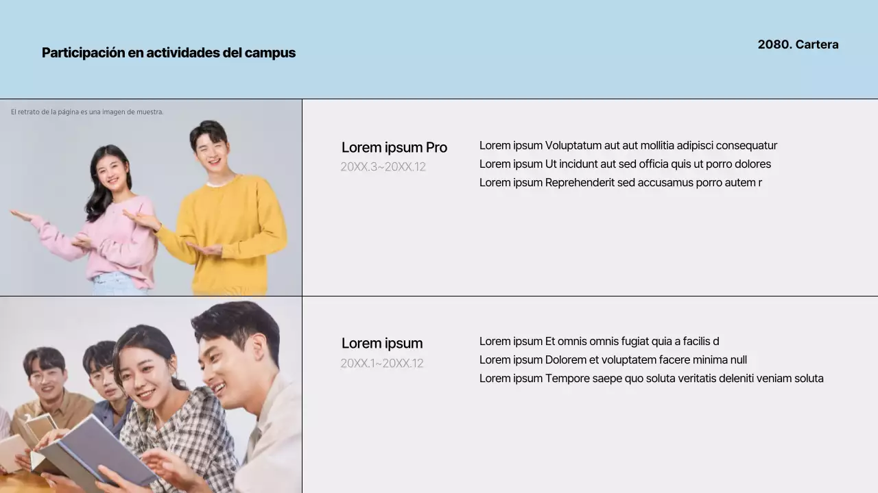 Una sencilla carpeta de trabajo en blanco y azul claro