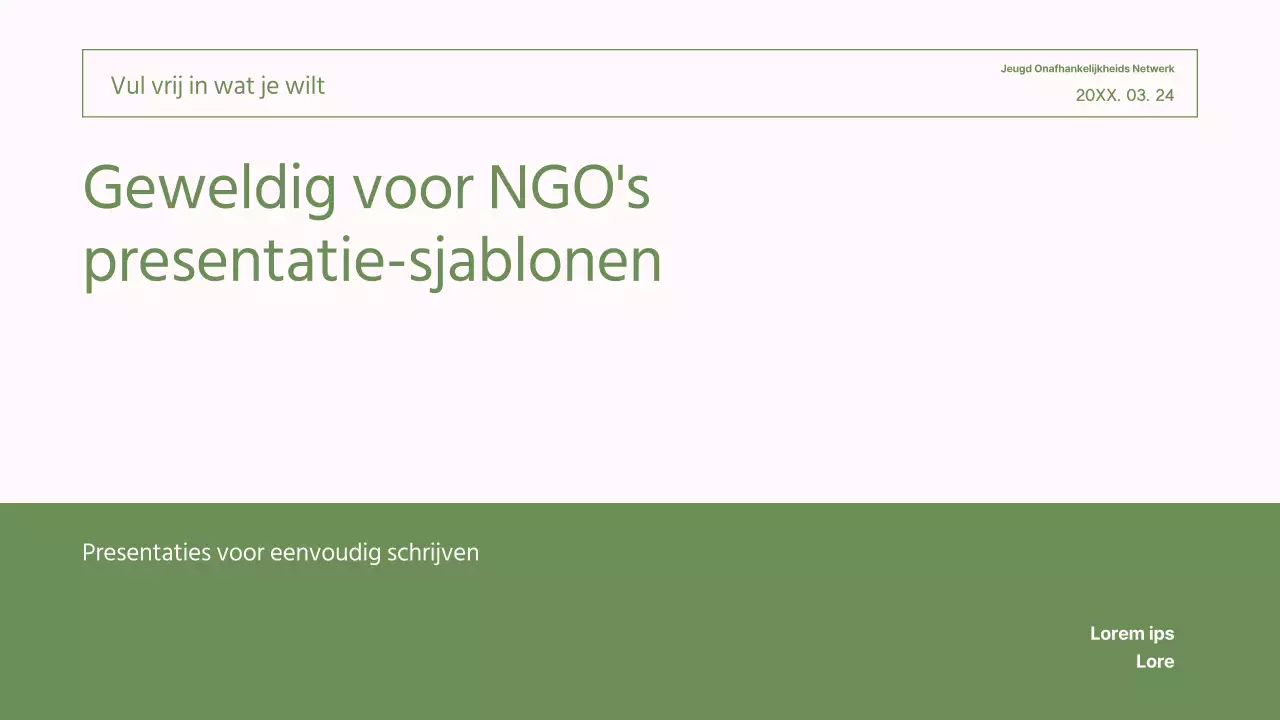 Eenvoudige, groene en roze rapporten voor NGO's