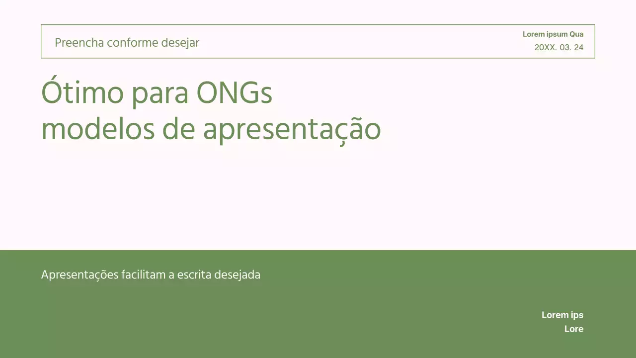 Relatórios simples, verdes e cor-de-rosa para as ONG