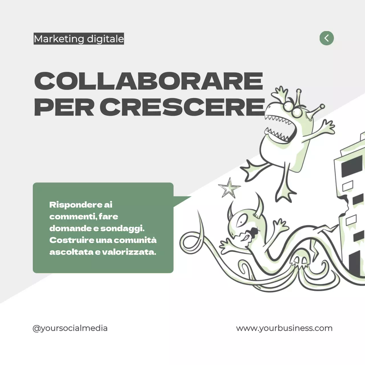 Grigio e verde Guida al marketing digitale moderno Guida ai suggerimenti