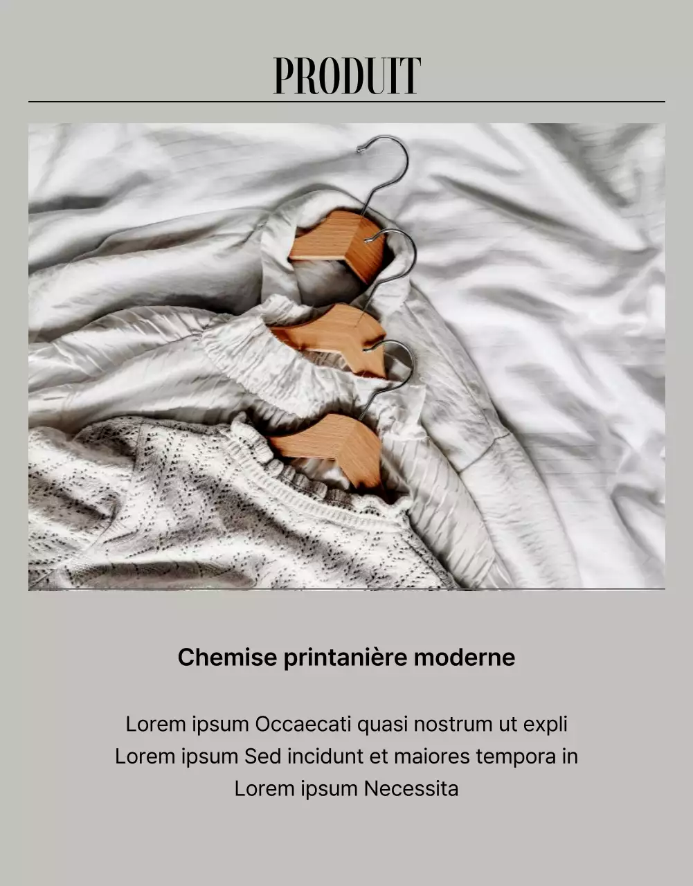 Annonce de la page de détail de la mode moderne en beige