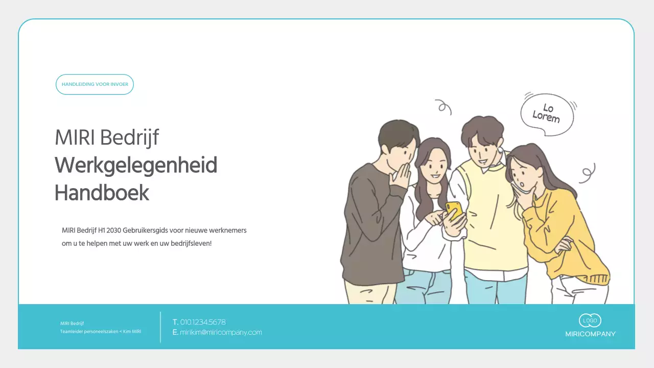 Minimalistisch trainingsmateriaal voor nieuwe werknemers in lichtblauw en grijs