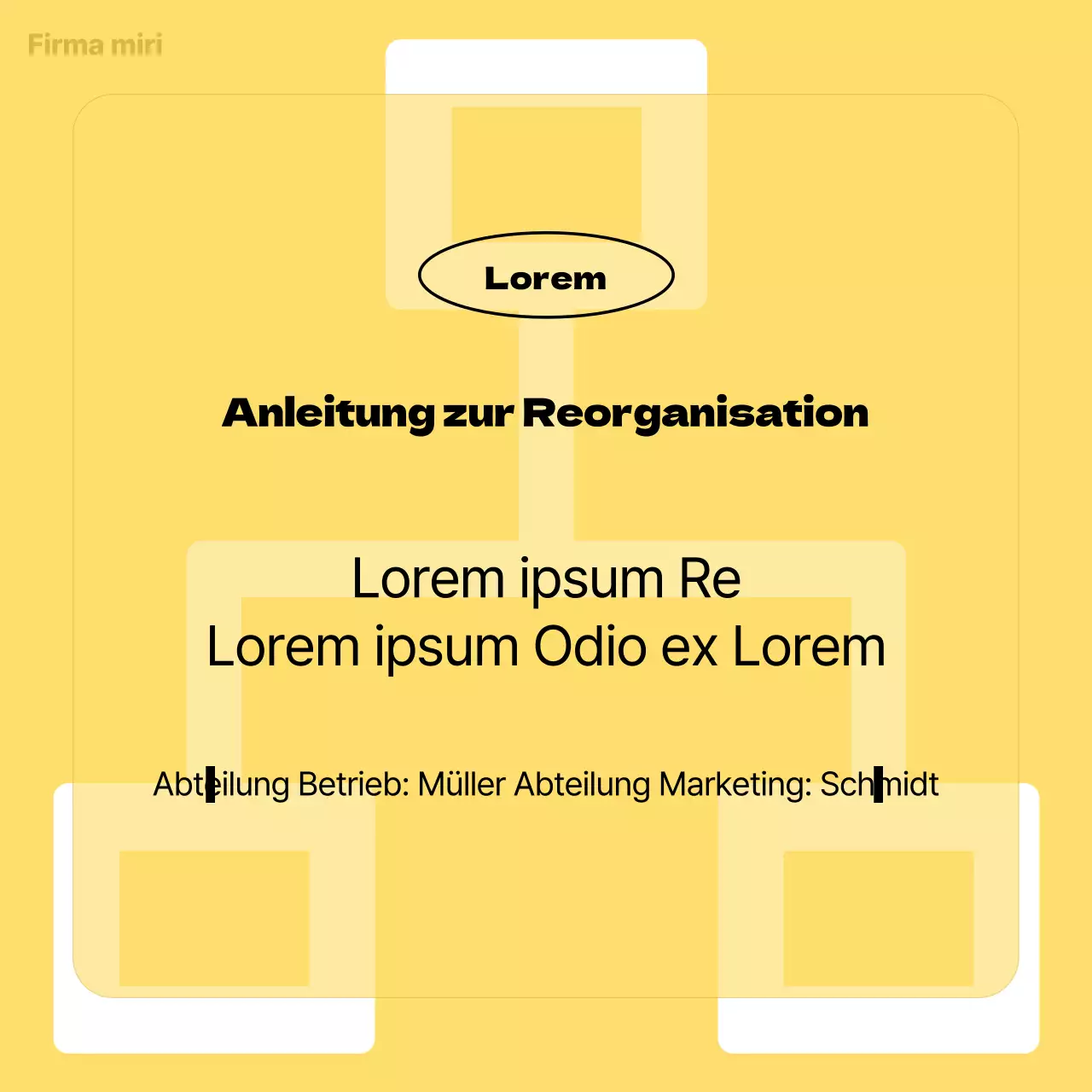 Ein einfacher orange-schwarzer Leitfaden für interne Bekanntmachungen der Personalabteilung