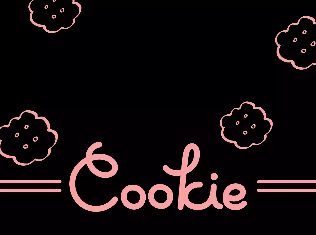 Zwarte achtergrond koekjesillustratie typografie