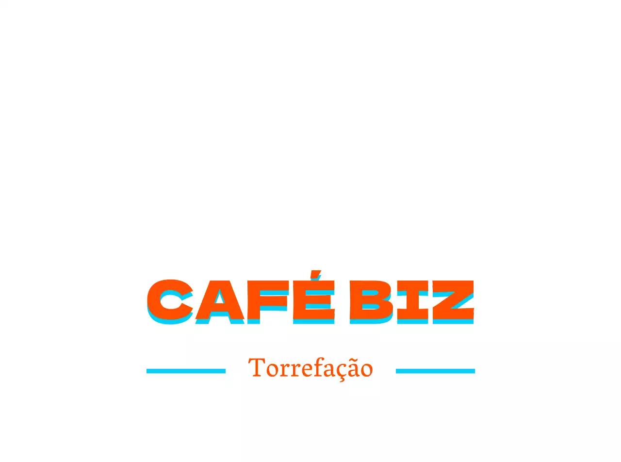 Texto vermelho azul auditoria do logótipo do café