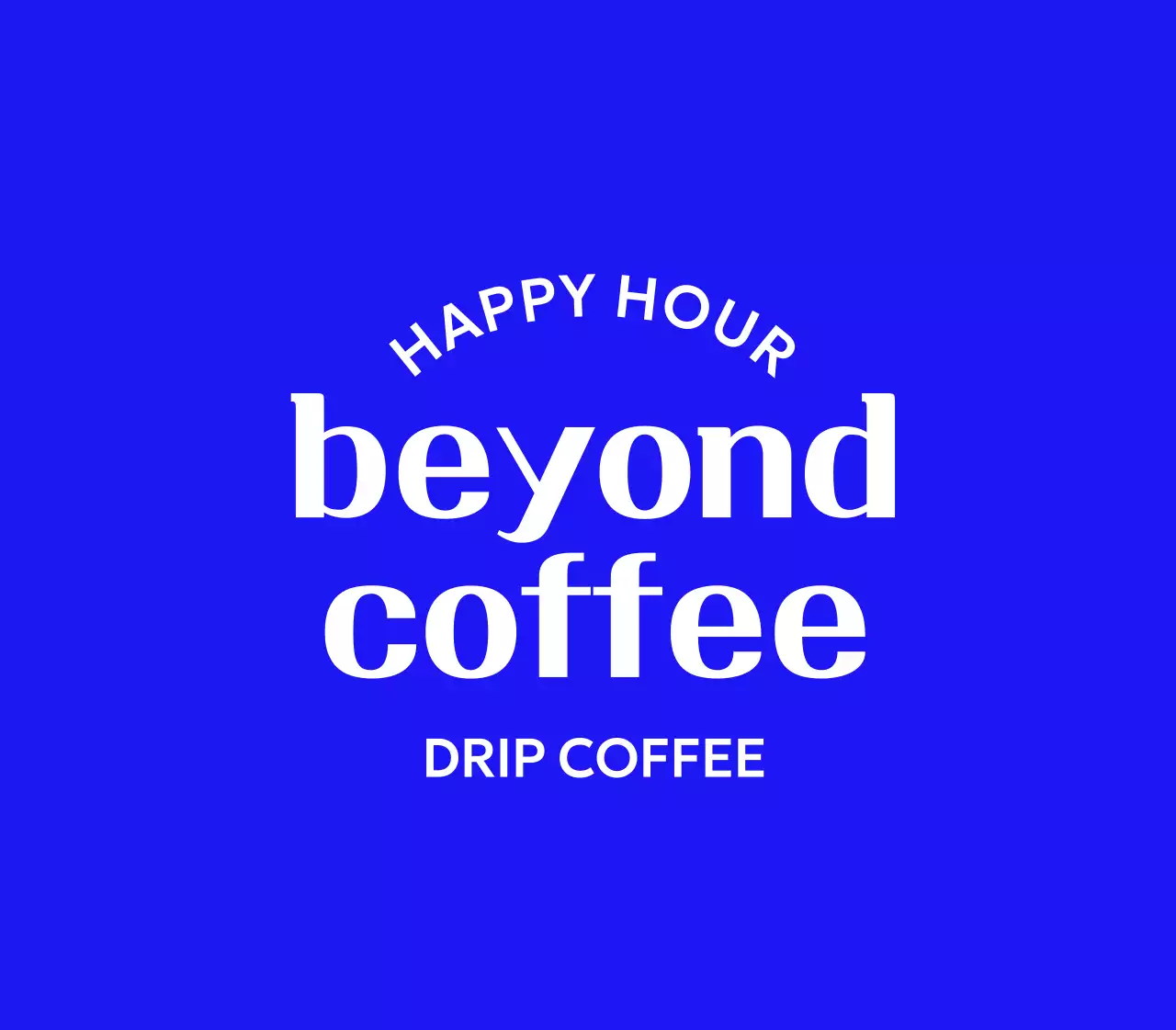 Merchandise kafe sederhana dengan teks melengkung dan gelombang kuning