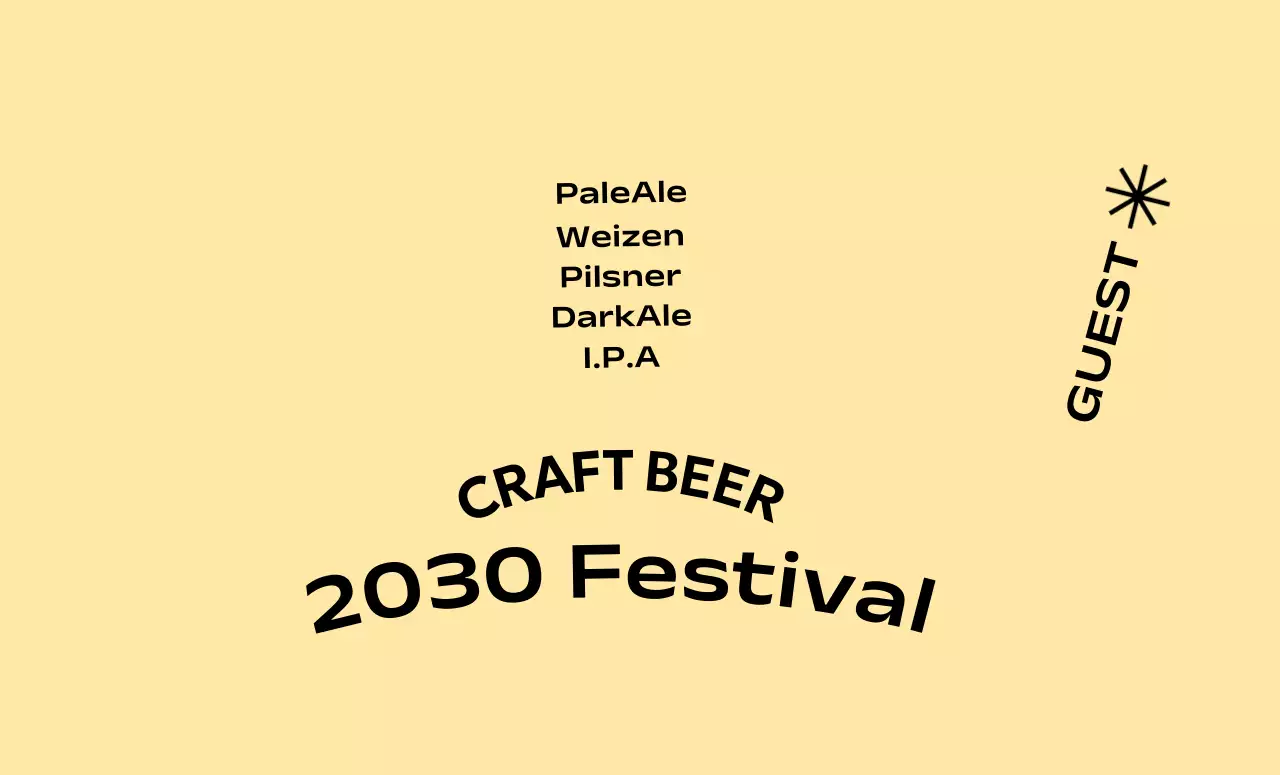 モノクロの背景とゴシック体でシンプルなコンセプトのクラフトビール祭り