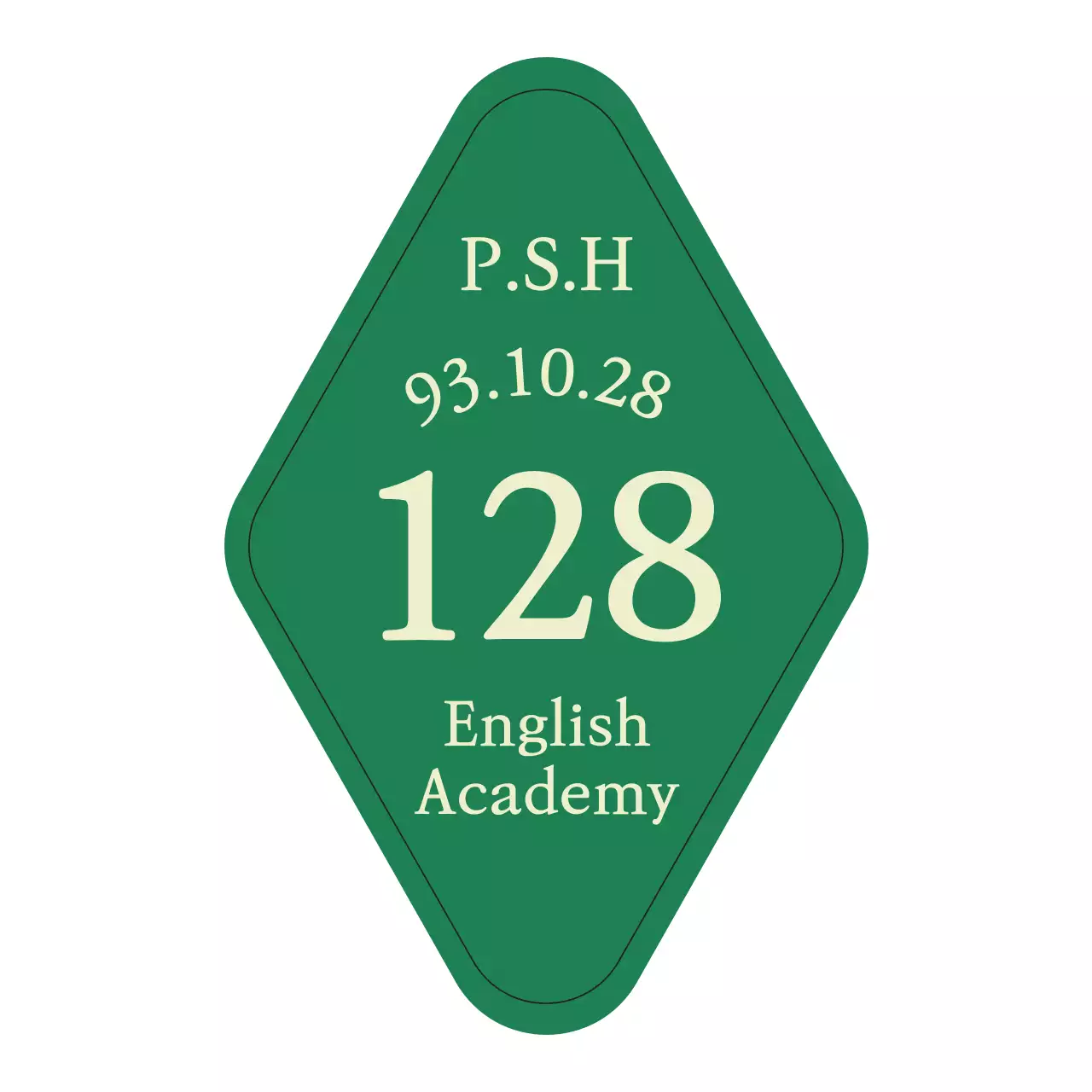 English Academy with a vintage look with rounded rhombus shapes