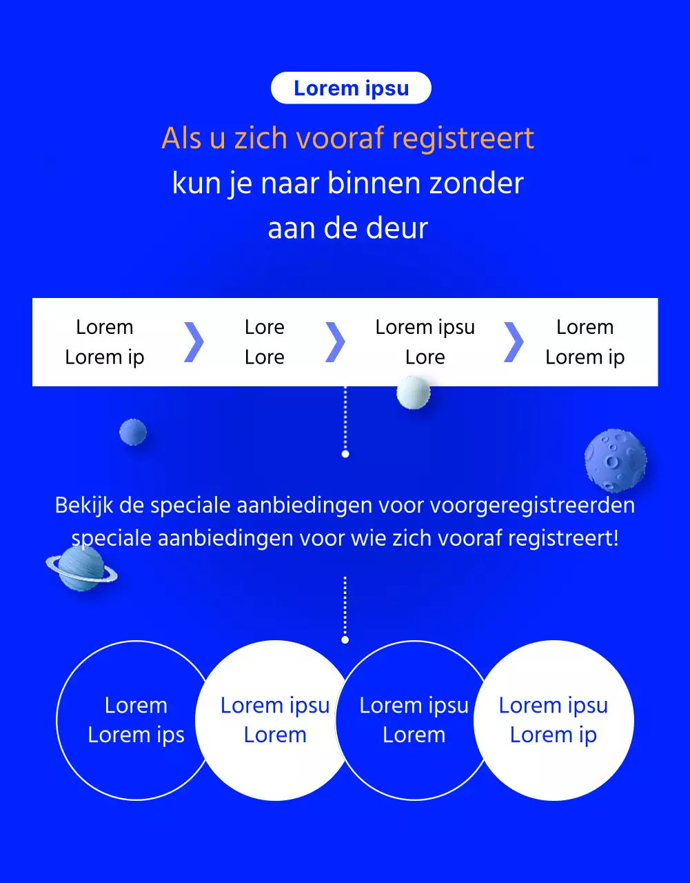 Een op blauw en oranje sci-fi geïnspireerde carrièrebeurs promoten