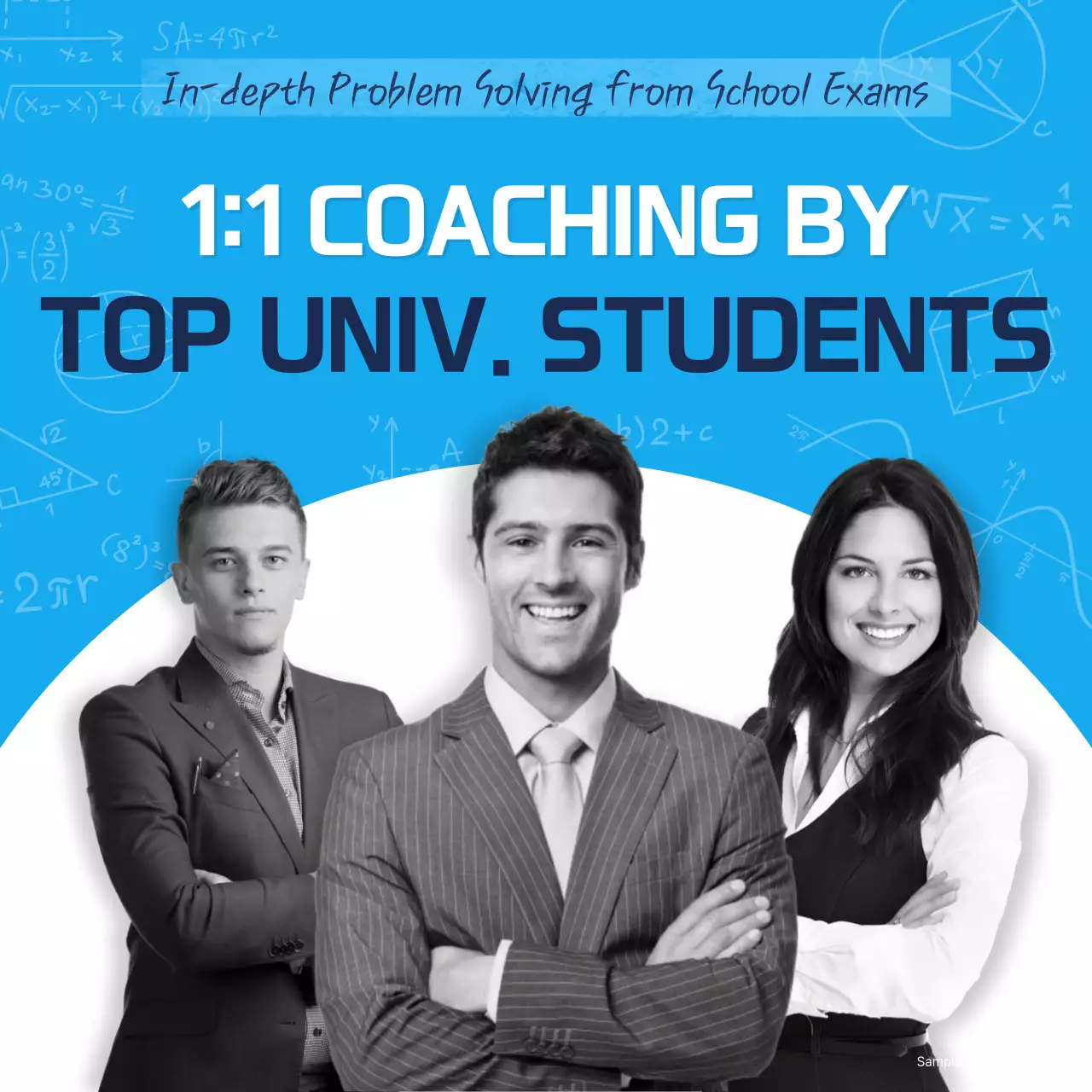 Promote trendy tutors with a light blue background