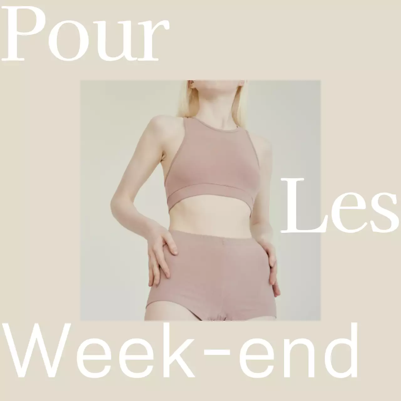 Annonce de la collection de mode de base beige et blanche