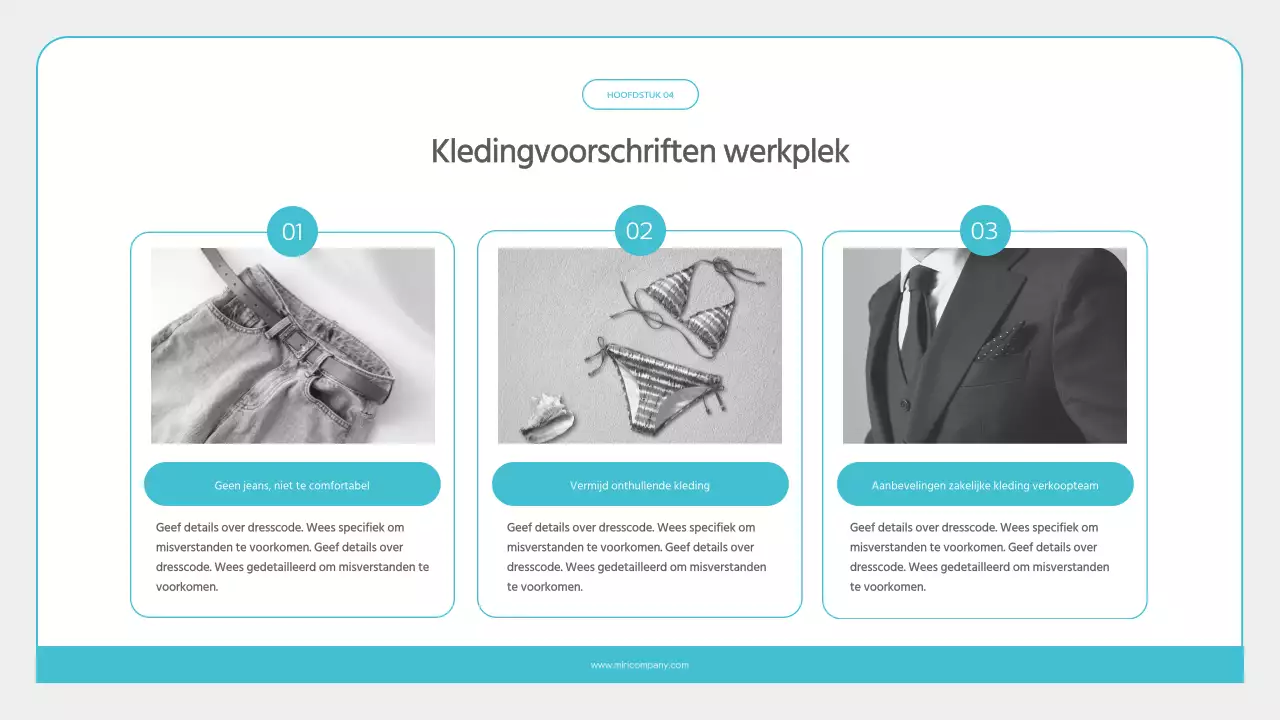 Minimalistisch trainingsmateriaal voor nieuwe werknemers in lichtblauw en grijs