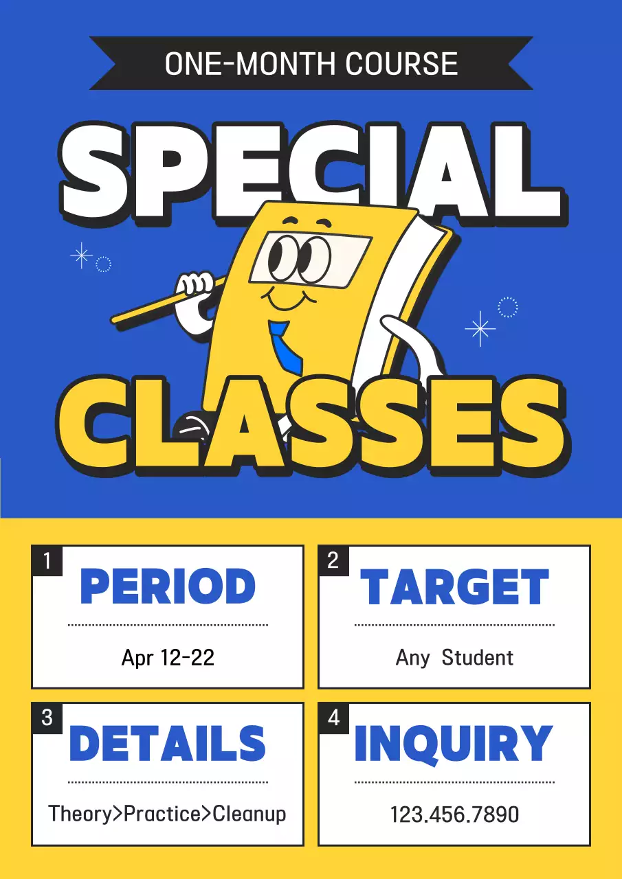 Blue Retro Course Promotion Poster