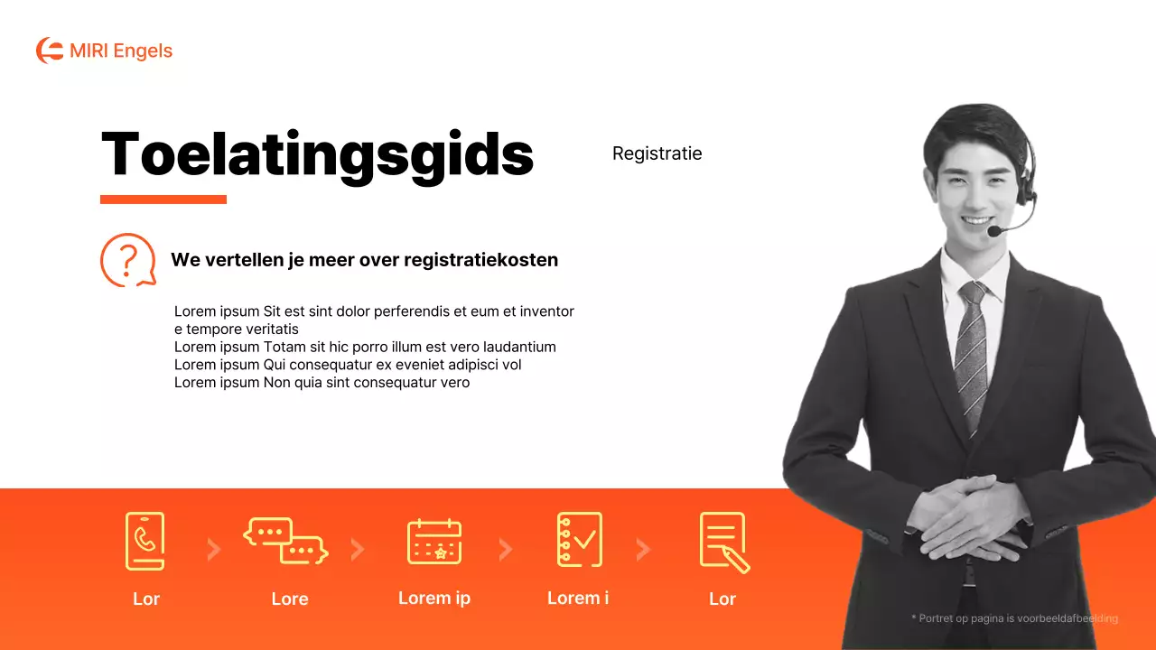 Een eenvoudige oranje en witte schoolprospectus