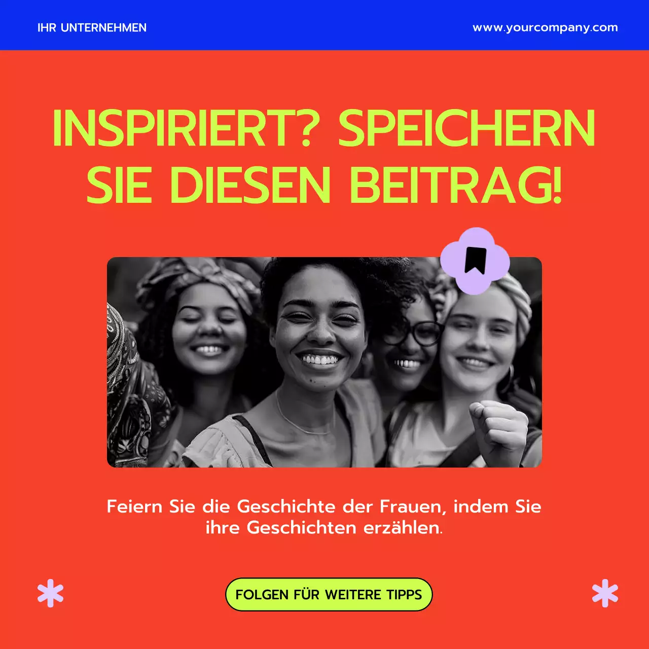 Lila und gelbe Pop-Themen für den Frauenmonat Tipps für die Werbung